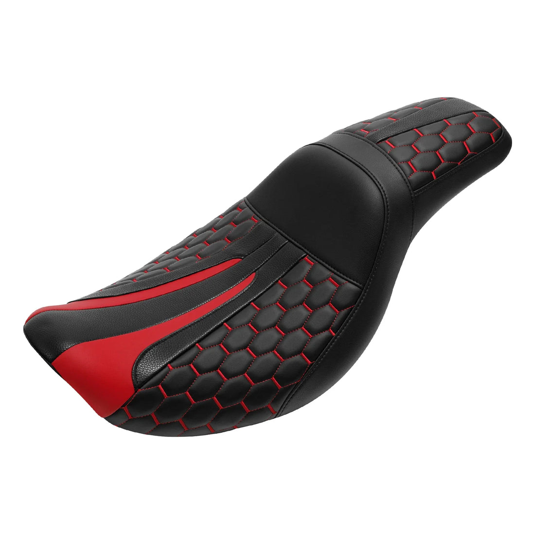 Black Red Rider Passenger Two-Up Seat Fit For Harley Dyna Street Fat Bob 2006-17