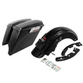 Matte Black 5" Stretched Saddlebags & Rear Fender Fit For Harley Road King 09-13