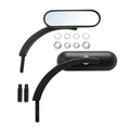 Black Mini Oval Rear View Mirrors Fit For Harley Touring Softail Sportster Dyna
