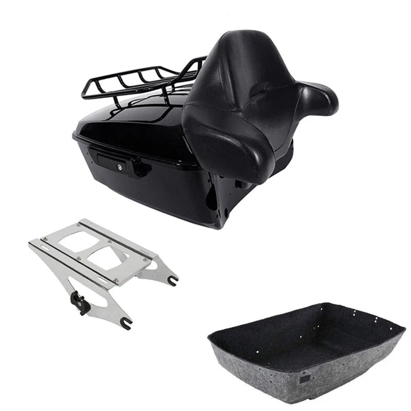 King Trunk Mount Rack Backrest Fit For Harley Touring Road Street Glide 2014-26