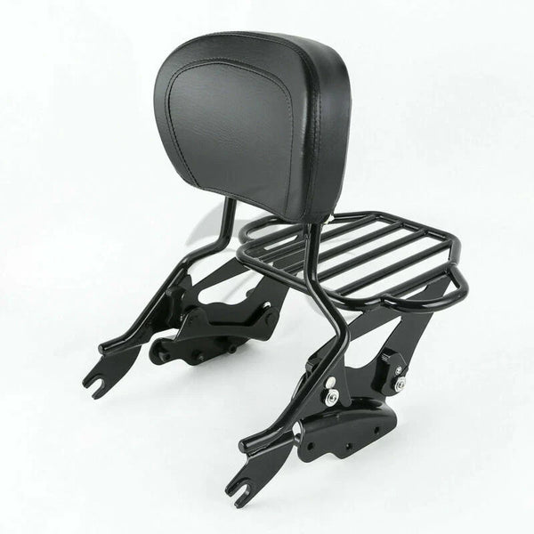 Sissy Bar Backrest Pad Luggage Rack Dock Hardware Fit For Harley Touring 09-2013