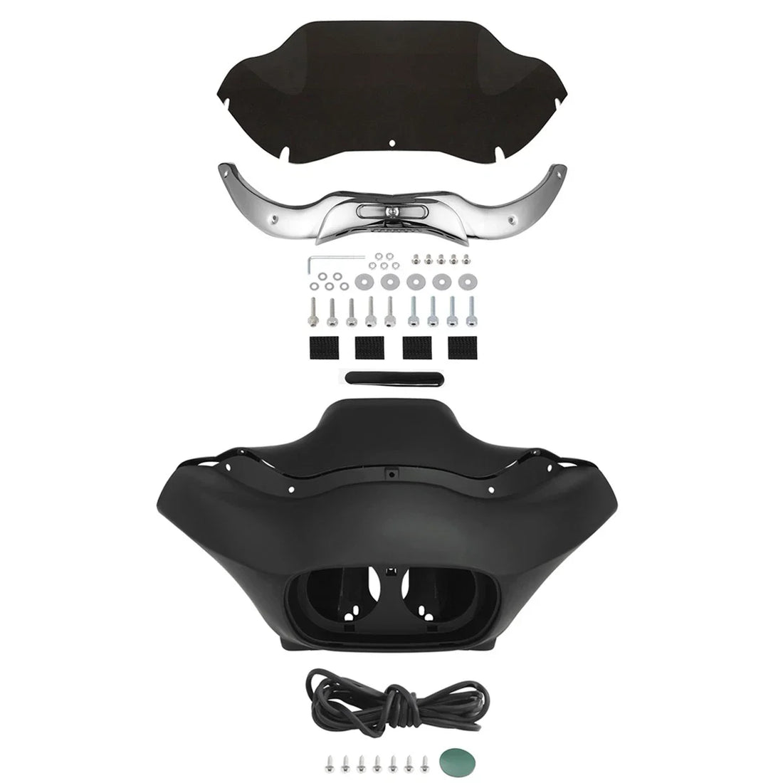 Matte Inner & Outer Fairing Windshield Trim Fit For Harley Road Glide 2004-2013