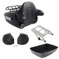 King Trunk Backrest Rack Pad Speakers Fit For Harley Touring Street Glide 14-26