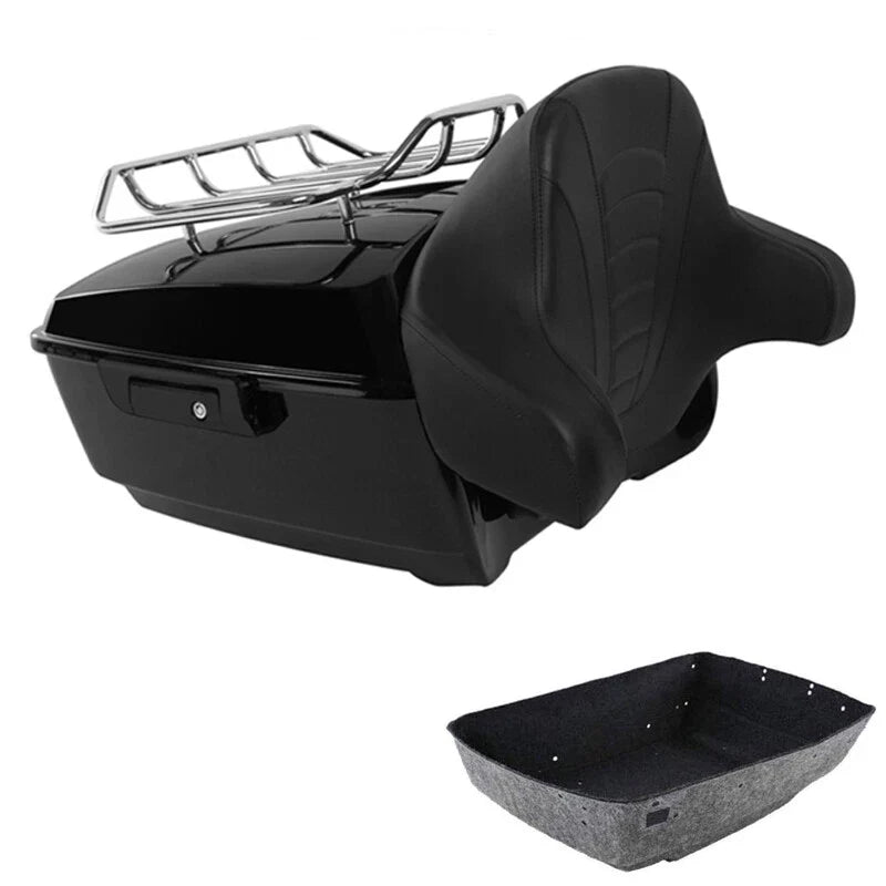 King Trunk Backrest Pad Top Rack Fit For Harley Touring Street Glide 2014-2026
