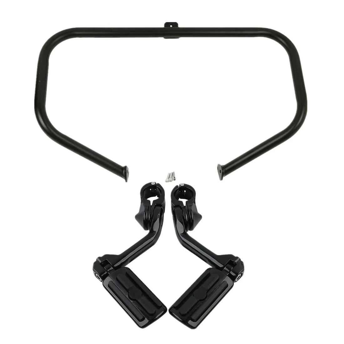 Black Engine Guard Highway Crash Bar Footpegs Fit For Harley Road King 1997-2008