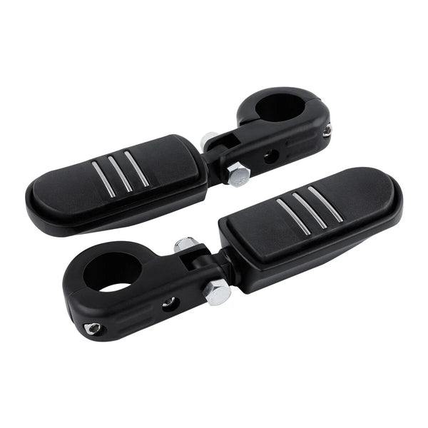 Matte Black 1-1/4" Engine Guard Foot Pegs Mount Fit For Harley Touring Softail
