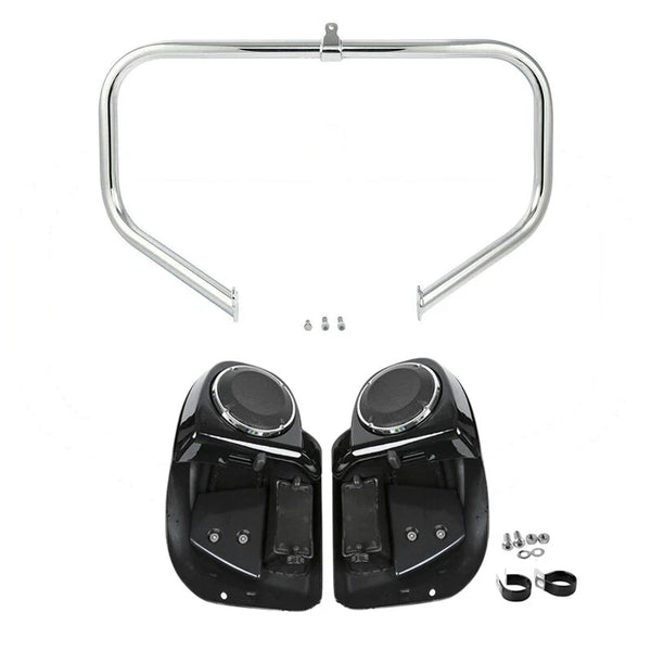 Lower Vented Fairing Speaker Engine Crash Bar Fit For Harley Touring 2014-2023