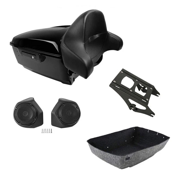 King Trunk Luggage Mount Rack Speakers Backrest Fit For Harley Touring 2014-2026