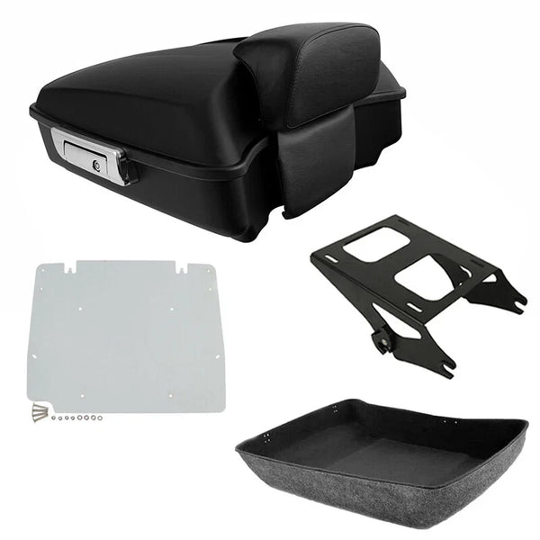 Matte Chopped Trunk Backrest Mount Plate Fit For Harley Road King Glide 14-2026