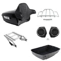 King Trunk Backrest Speakers Mount Rack Fit For Harley Electra Glide 14-Up