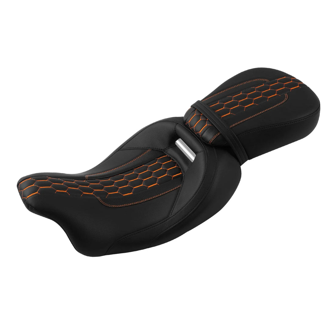 Black+Orange Driver Passenger Seat Fit For Harley Touring Street Glide 2009-2023