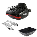 King Trunk Luggage Backrest Pad LED Light MountRack Fit For Harley Touring 14-26