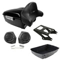 King Trunk Backrest Pad Speakers Mount Fit For Harley Electra Road Glide 2014-26