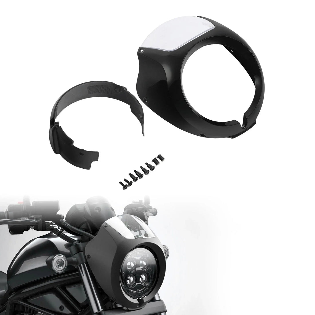 Vivid Black Headlight Fairing Windshield Fit For Honda Rebel 1100 CMX1100 21-25