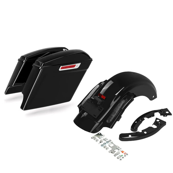 5" Stretched Saddlebags Rear Fender Fit For Harley Cvo Road Street Glide 09-2013