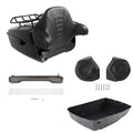 King Trunk Backrest Luggage Rack Light Speakers Fit For Harley Road Glide 14-26