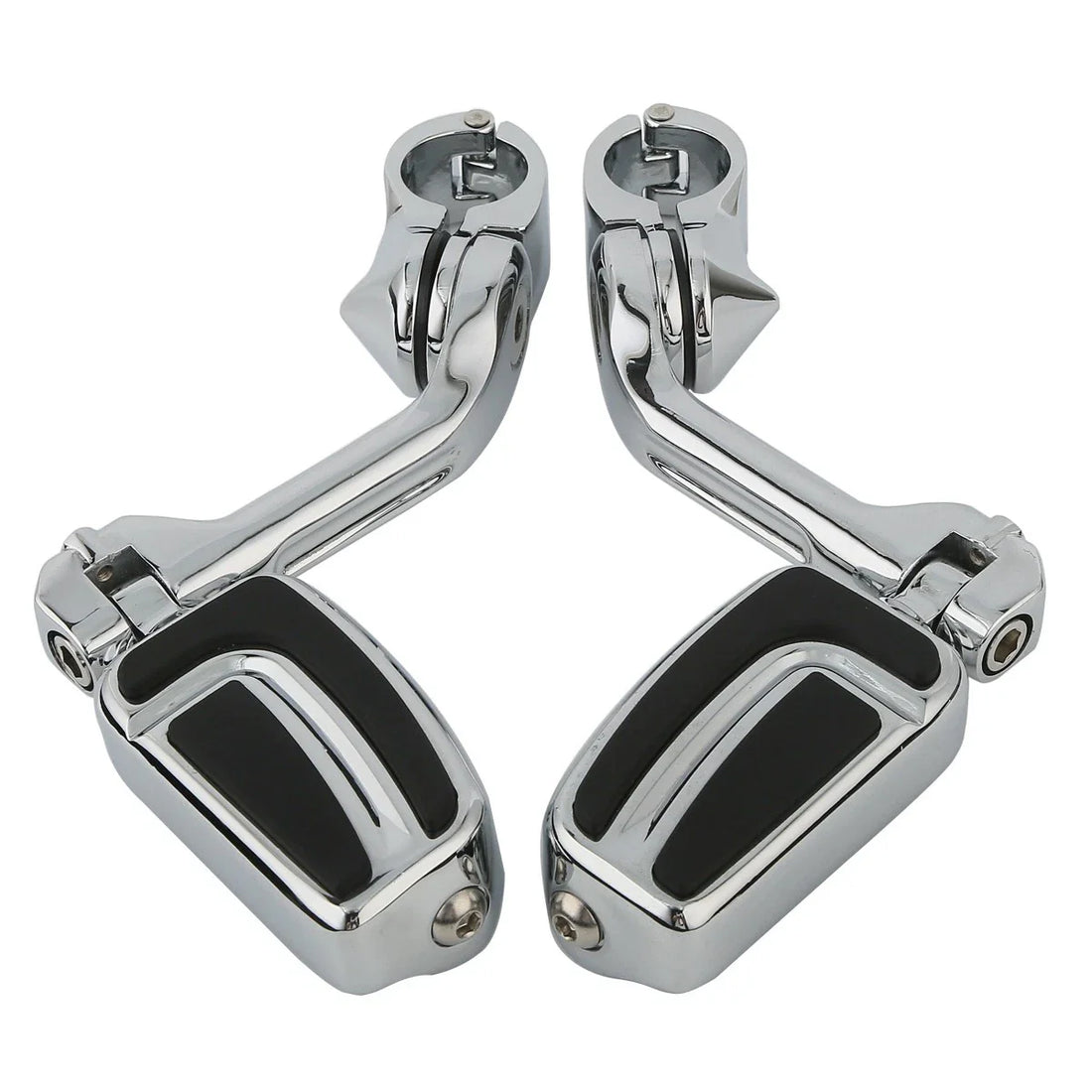 1-1/4'' Long Angled Highway Engine Guard Foot Pegs Mount Fit For Harley Touring