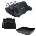 Black Chopped Trunk Backrest Pad Rack Plate Fit For Harley Road Glide 2014-2026