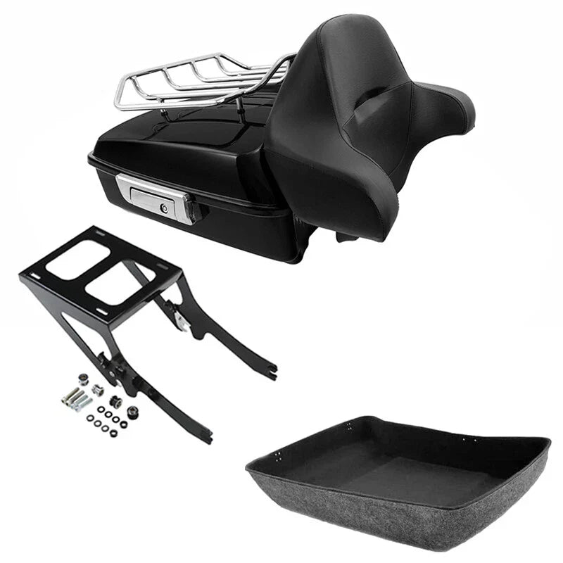 Chopped Trunk Backrest Rack Mount Fit For Harley Heritage Classic Softail 18-26