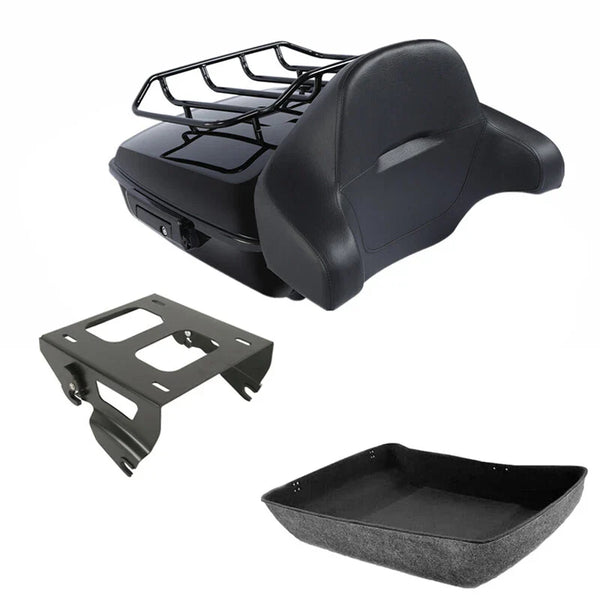 Chopped Trunk Backrest & Solo Mount Fit For Harley Touring Road Glide 2014-2026