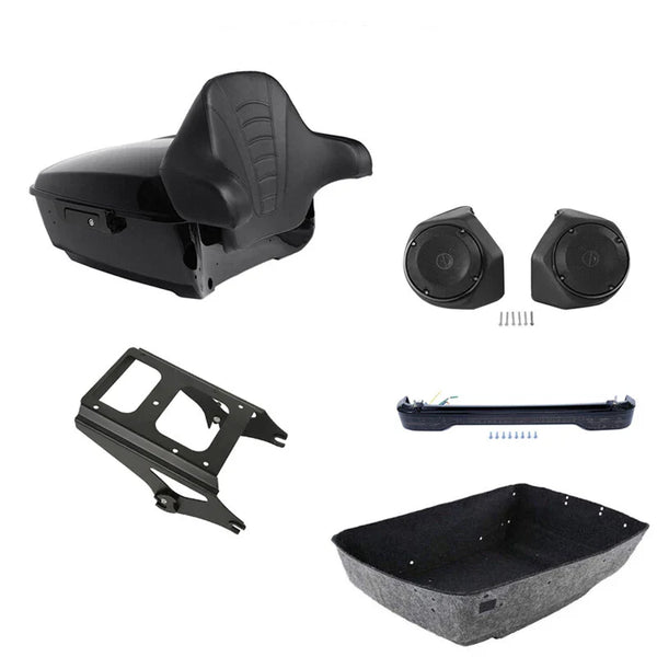 King Trunk Backrest Mount Speakers Light Fit For Harley Road Glide 09-2013