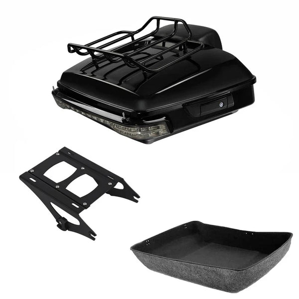 Chopped Trunk Backrest Rack Lamp Mount Fit For Harley Street Road Glide 2014-26