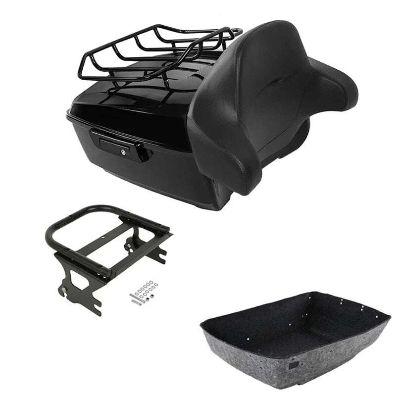 King Trunk Backrest 2-Up Mount Fit For Harley Touring Electra Glide 97-08