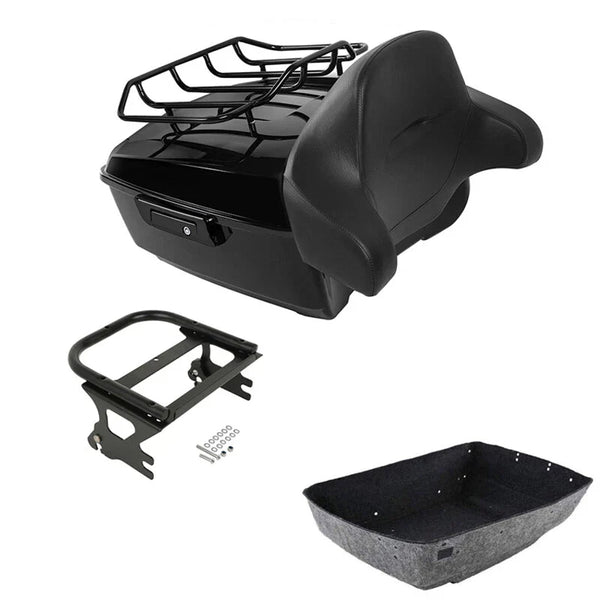 King Trunk Backrest 2-Up Mount Fit For Harley Touring Electra Glide 97-08
