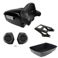 King Trunk Backrest Pad Speakers Mount Rack Fit For Harley Touring 2014-Up