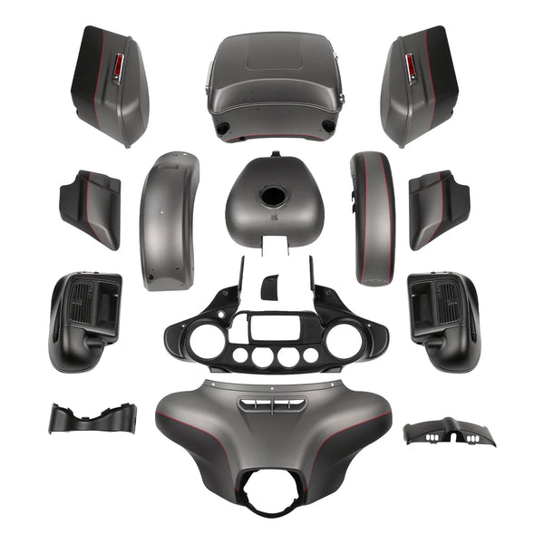 Fairings Bodywork Kit For Harley Electra Glide 14-24 Industrial Gray/Black Denim