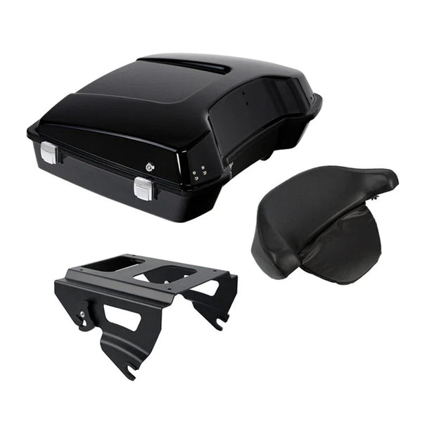 Black Razor Trunk Backrest Solo Mount Fit For Harley Touring Road King 09-13 10