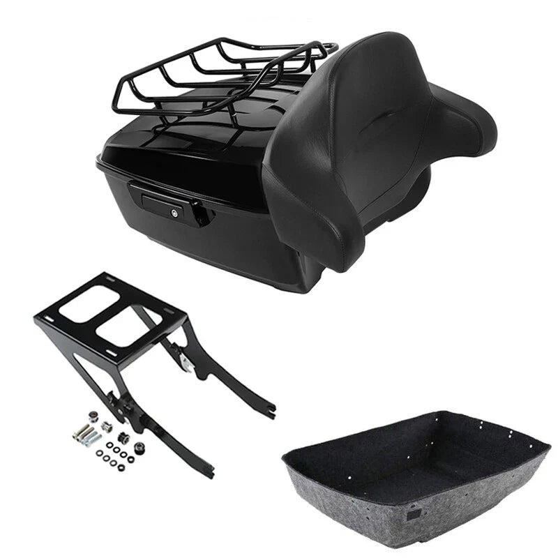 King Trunk Backrest Pad Rack Mount Fit For Harley Heritage Classic 2018-2026 25