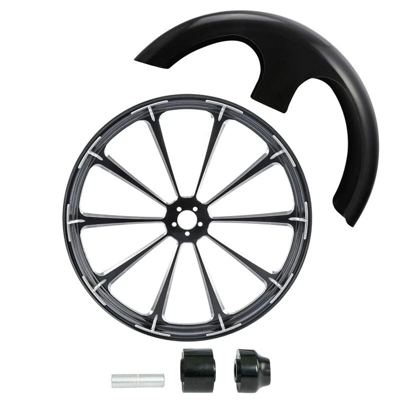 30" Front Wheel Rim Hub Single Disc Fender Fit For Harley Road King ABS 97-2021