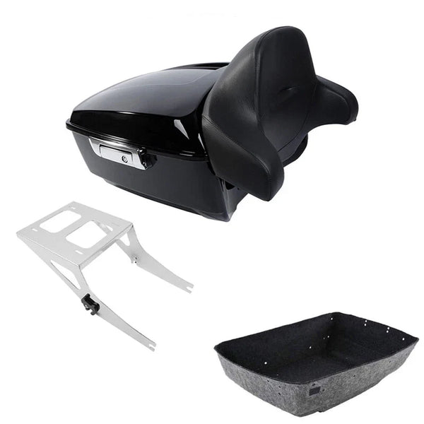 King Trunk Backrest Mount Rack Fit For Harley Fatboy 2008-2017 15