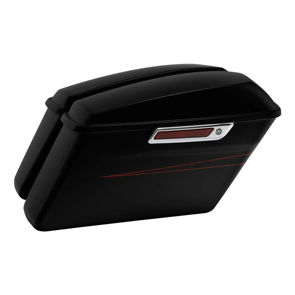 Hard Saddlebags Fit For Harley Touring Road King Glide 2014-2024 Black Denim