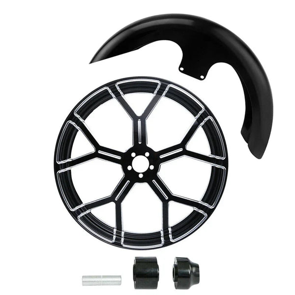 23" Wheel Rim Single Disc Hub Front Fender Fit For Harley Touring 2008-2024 23