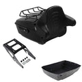 Black King Trunk Backrest Mount Rack Fit For Harley Sport Glide 2018-21