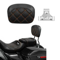 Black+Orange Passenger Sissy Bar Backrest Fit For Harley Touring Electra Glide