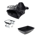 Black King Trunk Backrest Pad & Mount Fit For Harley Touring 1997-2008
