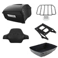 Matte Black King Trunk Backrest Pad Rack Mount Fit For Harley Road Glide '14-26