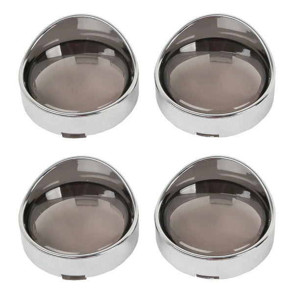 Turn Signal Light Trim Ring Visors Bezels Smoke Lens Fit For Harley Softail Dyna
