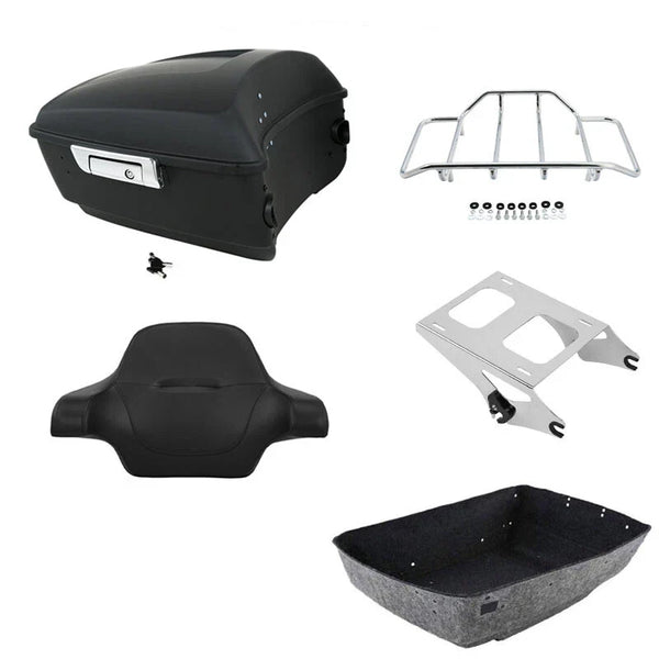 Matte Black King Trunk Backrest Rack Mount Fit For Harley Road Glide 2014-2026