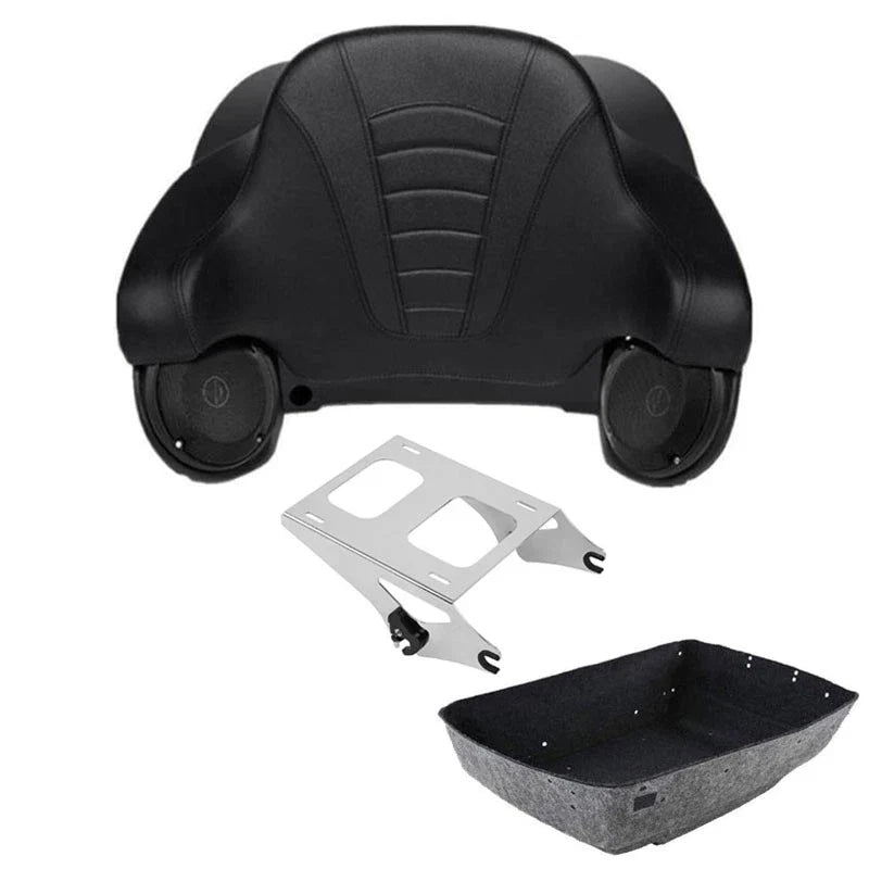 King Trunk Rack Backrest Speakers Mount Rack Fit For Harley Street Glide '14-'26