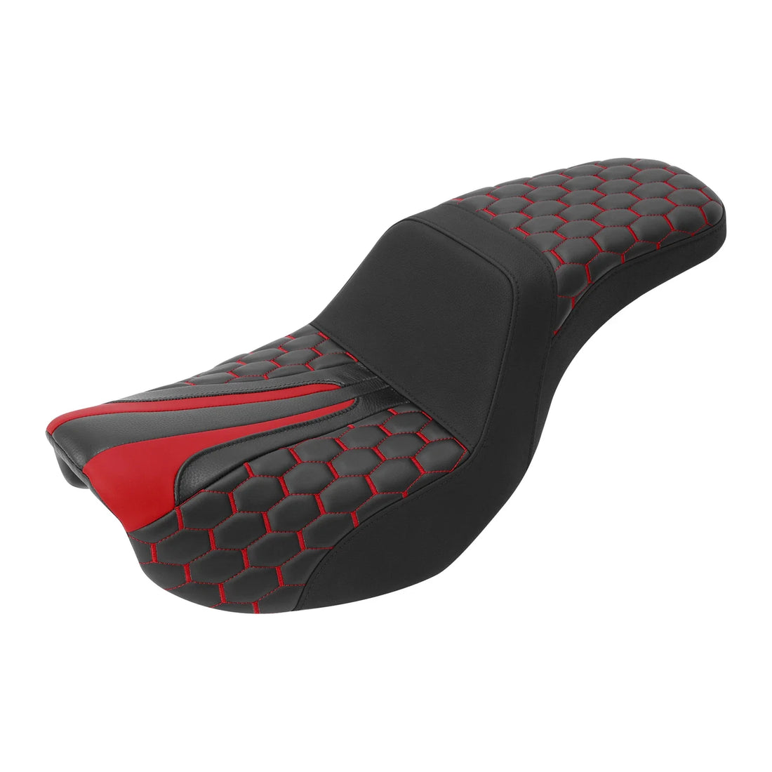 Black+Red Driver Rider Passenger Seat Fit For Harley Dyna Street Fat Bob 06-17