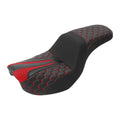 Black+Red Driver Rider Passenger Seat Fit For Harley Dyna Street Fat Bob 06-17
