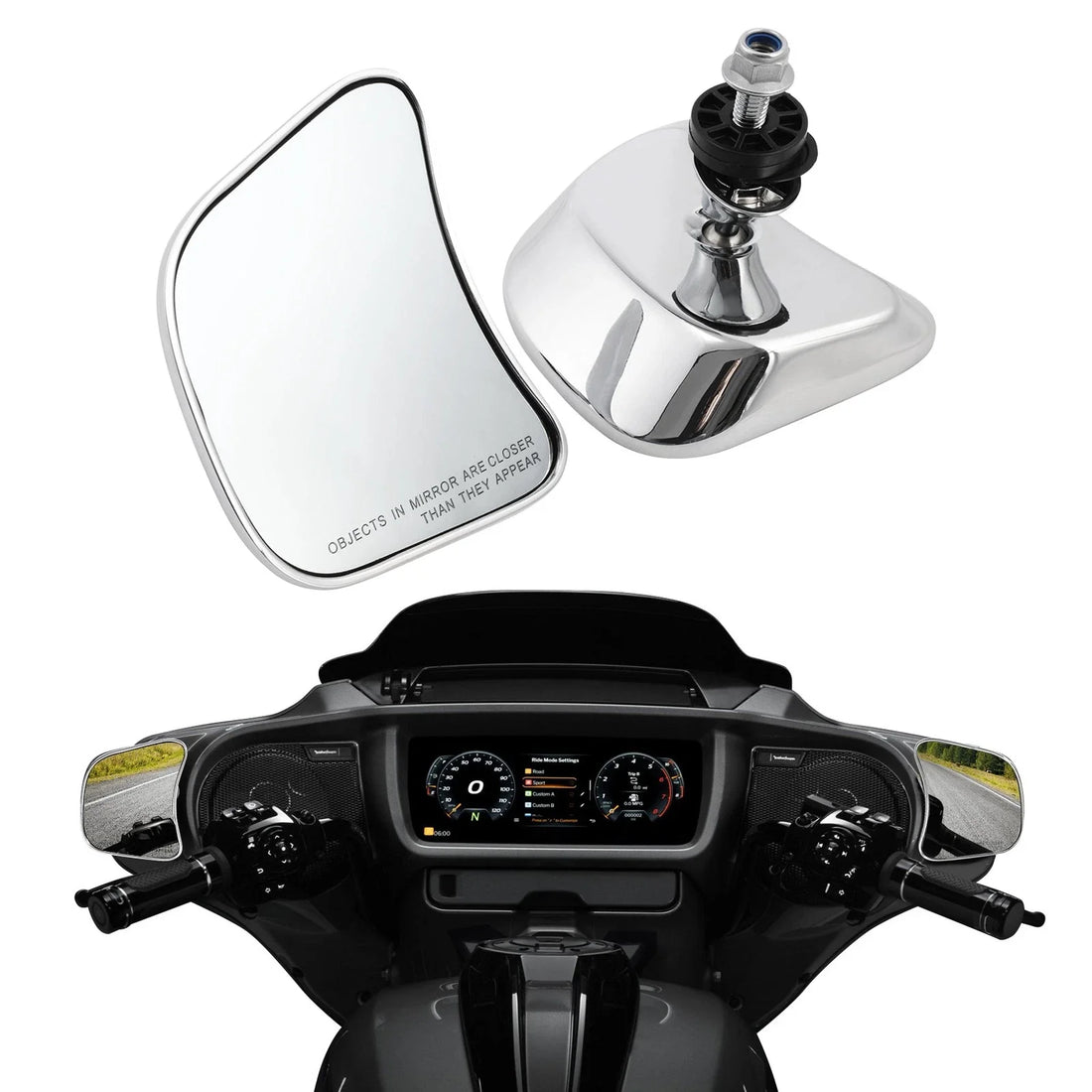 Fit For Harley-Davidson Cvo Touring Street Glide 23-26 Fairing Side/Rear Mirrors