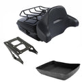 Black Chopped Trunk Backrest Mount Rack Fit For Harley Street Glide 2014-2026 25