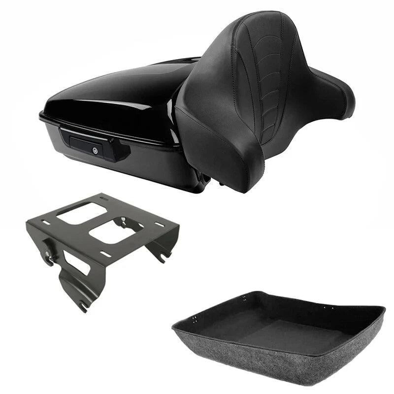 Chopped Trunk Backrest Solo Mounting Rack Fit For Harley Touring Road King 14-26