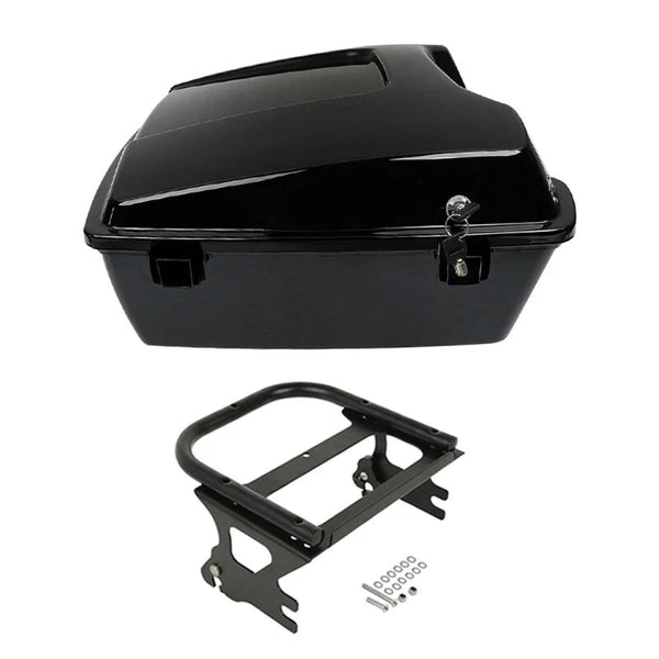 Black Chopped Trunk Mount Rack Fit For Harley Touring Road King 1997-2008