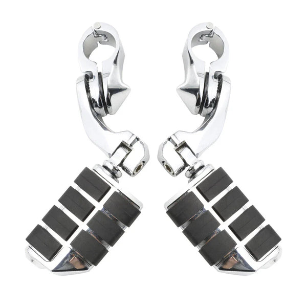 Chrome 1-1/4" Highway 32mm Footpegs Fit For Harley Touring Softail Fatboy Deluxe
